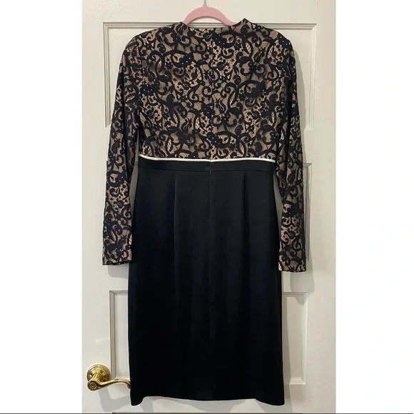 Tory Burch Dress Black Lace Color Block Formal Dress